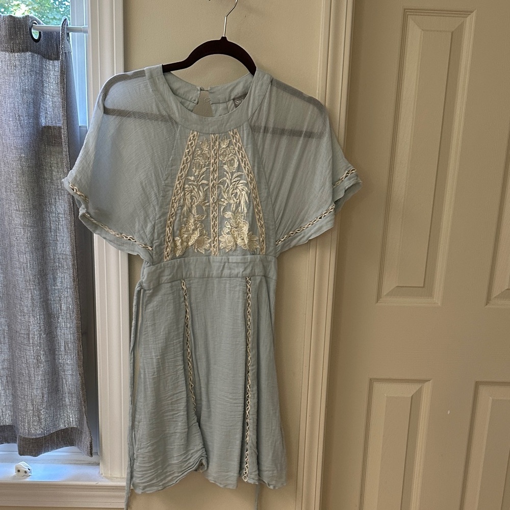 ASOS Soft Blue Embroidered Dress